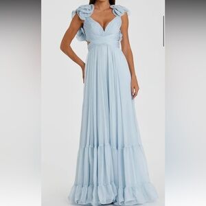 MacDuggal Elegant Light Blue Maxi Dress